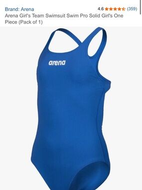 Arena Girls' Solid Blue One-Piece Swimsuit